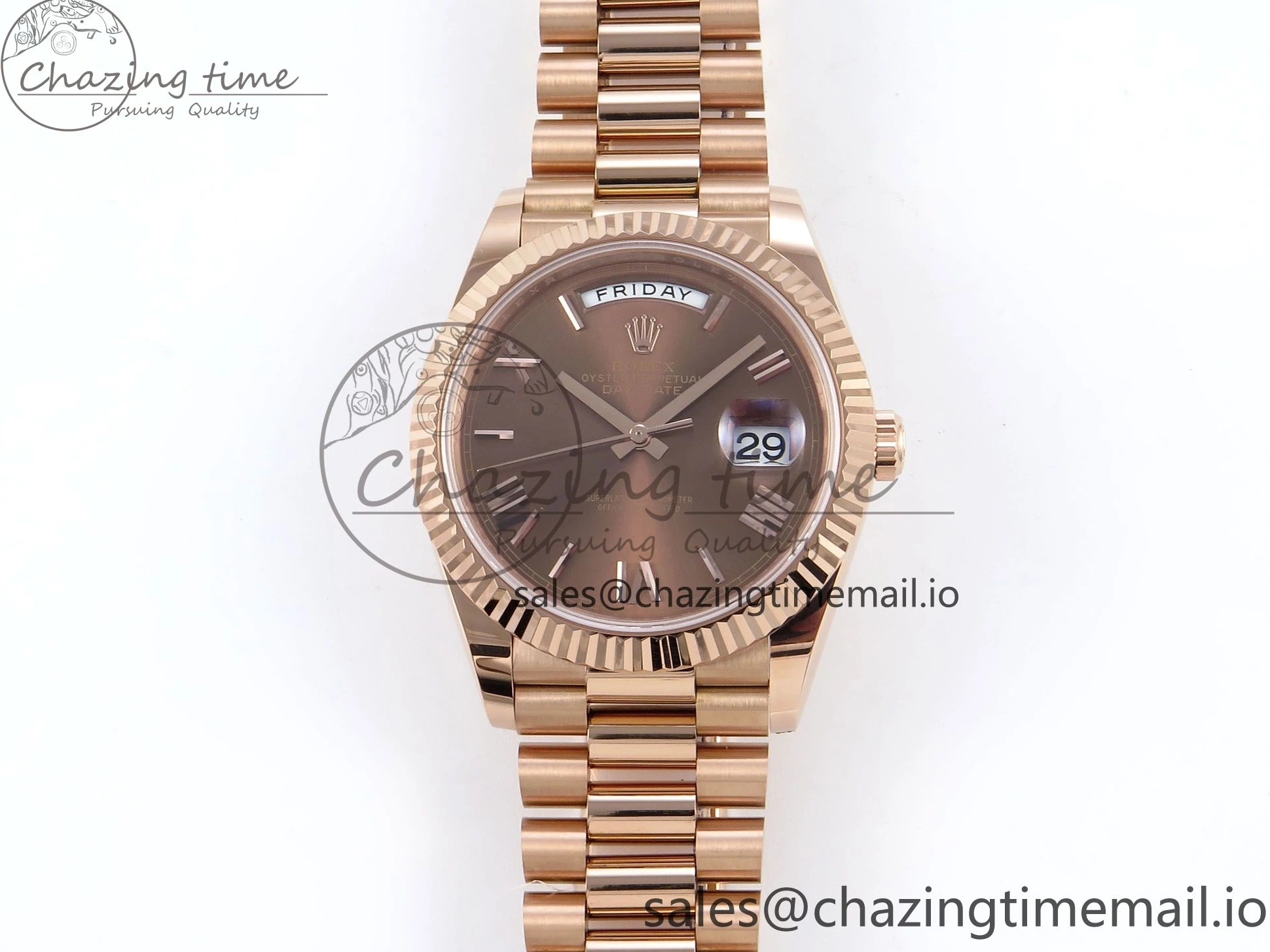 Edition RG Best Weight) Noob on Roman A2836 Bracelet 228235 Dial President 1:1 Date 40 Day (Gain Brown 0503